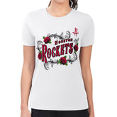 White Houston Rockets G-III 4Her by Carl Banks Women's Super-Slim Fit Lightweight Roses Crew Neck T-Shirt | NBA