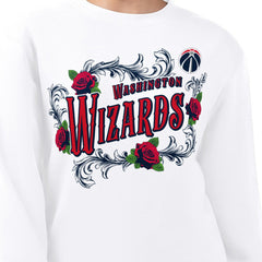 White Washington Wizards G-III 4Her by Carl Banks Women's Roses Fleece Tri-Blend Sweatshirt | NBA