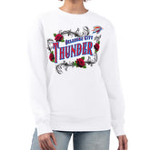 White Oklahoma City Thunder G-III 4Her by Carl Banks Women's Roses Fleece Tri-Blend Sweatshirt | NBA