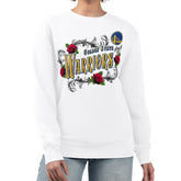 White Golden State Warriors G-III 4Her by Carl Banks Women's Roses Fleece Tri-Blend Sweatshirt sale | NBA