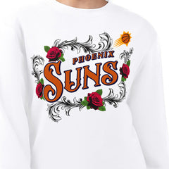 White Phoenix Suns G-III 4Her by Carl Banks Women's Roses Fleece Tri-Blend Sweatshirt | NBA