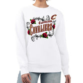 White Cleveland Cavaliers G-III 4Her by Carl Banks Women's Roses Fleece Tri-Blend Sweatshirt sale | NBA