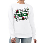 White Boston Celtics G-III 4Her by Carl Banks Women's Roses Fleece Tri-Blend Sweatshirt | NBA