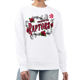 White Toronto Raptors G-III 4Her by Carl Banks Women's Roses Fleece Tri-Blend Sweatshirt | NBA