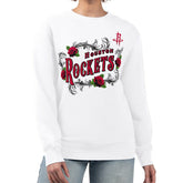 White Houston Rockets G-III 4Her by Carl Banks Women's Roses Fleece Tri-Blend Sweatshirt sale | NBA