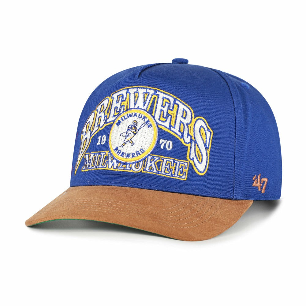 Milwaukee Brewers '47 Cooperstown Break Wood Suede Hitch Adjustable Hat - MLB Hats