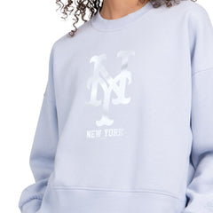 New York Mets Starter Women's Pastels Boxy Fleece Sweatshirt - MLB Sweatshirts