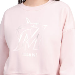 Miami Marlins Starter Women's Pastels Boxy Fleece Sweatshirt - MLB Sweatshirts