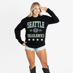 Seattle Seahawks Gameday Couture Women's Oversized Everyday Star Long Sleeve T-Shirt | NFL On sale