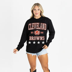 Cleveland Browns Gameday Couture Women's Oversized Everyday Star Long Sleeve T-Shirt | NFL US