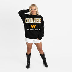 Washington Commanders Gameday Couture Women's Oversized Level Up Black Label Premium Fleece Sweatshirt | NFL Outlet