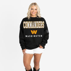 Washington Commanders Gameday Couture Women's Oversized Level Up Black Label Premium Fleece Sweatshirt | NFL Outlet