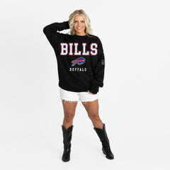 Buffalo Bills Gameday Couture Women's Oversized Level Up Black Label Premium Fleece Sweatshirt | NFL Sale