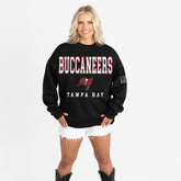 Tampa Bay Buccaneers Gameday Couture Women's Oversized Level Up Black Label Premium Fleece Sweatshirt | NFL New