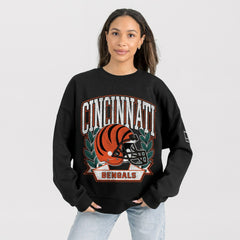 Cincinnati Bengals Gameday Couture Women's Oversized Victory Lane Black Label Premium Fleece Sweatshirt | NFL Online