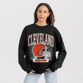 Cleveland Browns Gameday Couture Women's Oversized Victory Lane Black Label Premium Fleece Sweatshirt | NFL Discount