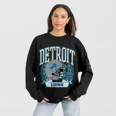 Detroit Lions Gameday Couture Women's Oversized Victory Lane Black Label Premium Fleece Sweatshirt | NFL Sale