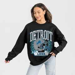 Detroit Lions Gameday Couture Women's Oversized Victory Lane Black Label Premium Fleece Sweatshirt | NFL Sale