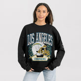 Los Angeles Chargers Gameday Couture Women's Oversized Victory Lane Black Label Premium Fleece Sweatshirt | NFL Hot