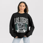 Las Vegas Raiders Gameday Couture Women's Oversized Victory Lane Black Label Premium Fleece Sweatshirt | NFL On sale