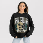 New Orleans Saints Gameday Couture Women's Oversized Victory Lane Black Label Premium Fleece Sweatshirt | NFL Near me