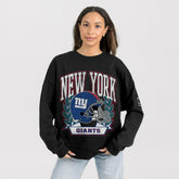 New York Giants Gameday Couture Women's Oversized Victory Lane Black Label Premium Fleece Sweatshirt | NFL New