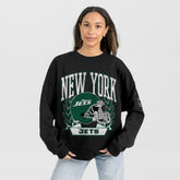 New York Jets Gameday Couture Women's Oversized Victory Lane Black Label Premium Fleece Sweatshirt | NFL Near me