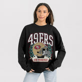 San Francisco 49ers Gameday Couture Women's Oversized Victory Lane Black Label Premium Fleece Sweatshirt | NFL Sale