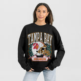 Tampa Bay Buccaneers Gameday Couture Women's Oversized Victory Lane Black Label Premium Fleece Sweatshirt | NFL Hot