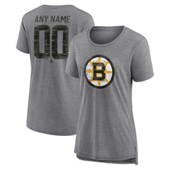 Boston Bruins Women's Heritage Custom Tri-Blend T-Shirt - NHL T-shirts