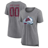 Colorado Avalanche Women's Heritage Custom Tri-Blend T-Shirt - NHL T-shirts