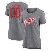 Detroit Red Wings Women's Heritage Custom Tri-Blend T-Shirt - NHL T-shirts