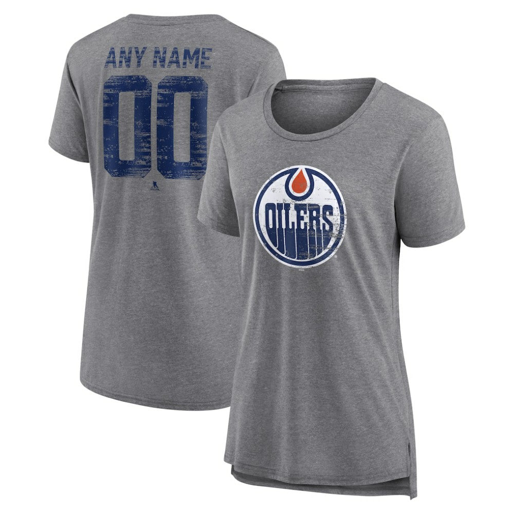 Edmonton Oilers Women's Heritage Custom Tri-Blend T-Shirt - NHL T-shirts
