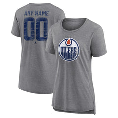 Edmonton Oilers Women's Heritage Custom Tri-Blend T-Shirt - NHL T-shirts