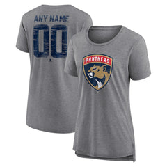 Florida Panthers Women's Heritage Custom Tri-Blend T-Shirt - NHL T-shirts