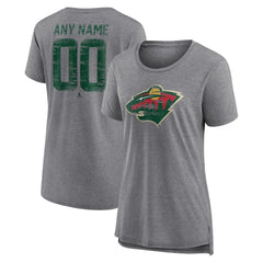Minnesota Wild Women's Heritage Custom Tri-Blend T-Shirt - NHL T-shirts