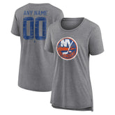 New York Islanders Women's Heritage Custom Tri-Blend T-Shirt - NHL T-shirts