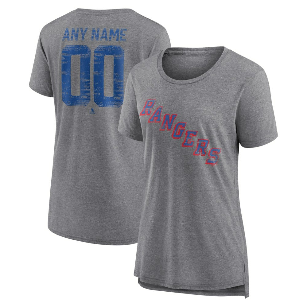 New York Rangers Women's Heritage Custom Tri-Blend T-Shirt - NHL T-shirts