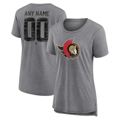 Ottawa Senators Women's Heritage Custom Tri-Blend T-Shirt - NHL T-shirts