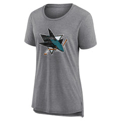 San Jose Sharks Women's Heritage Custom Tri-Blend T-Shirt - NHL T-shirts