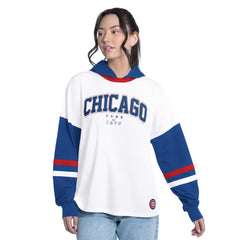 Chicago Cubs G-III 4Her by Carl Banks Women's Key Player Oversized Hooded Long Sleeve T-Shirt - MLB T-shirts