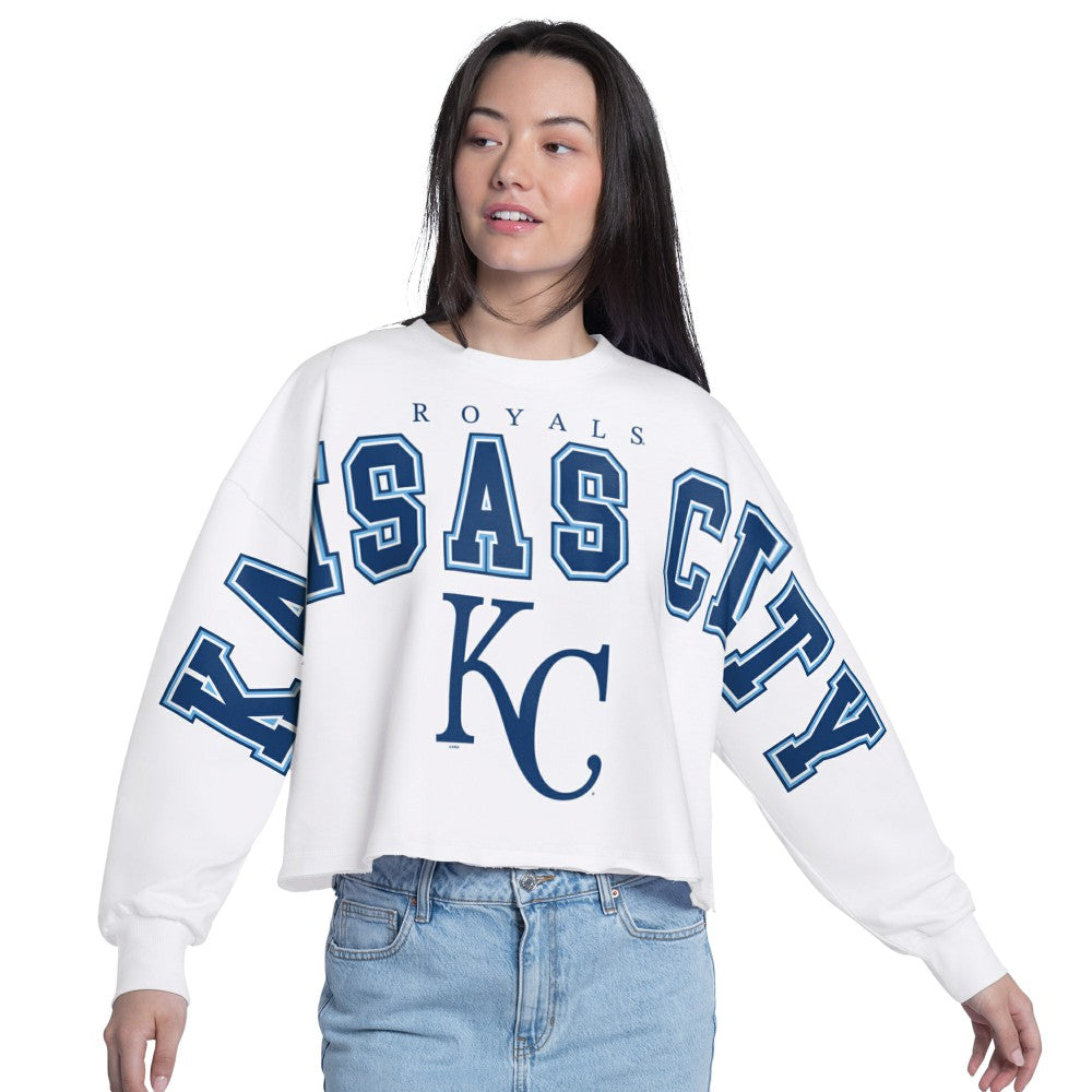 Kansas City Royals G-III 4Her by Carl Banks Women's Bleachers Cropped Pullover Sweatshirt - MLB Pullover