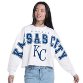 Kansas City Royals G-III 4Her by Carl Banks Women's Bleachers Cropped Pullover Sweatshirt - MLB Pullover