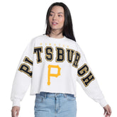 Pittsburgh Pirates G-III 4Her by Carl Banks Women's Bleachers Cropped Pullover Sweatshirt - MLB Pullover