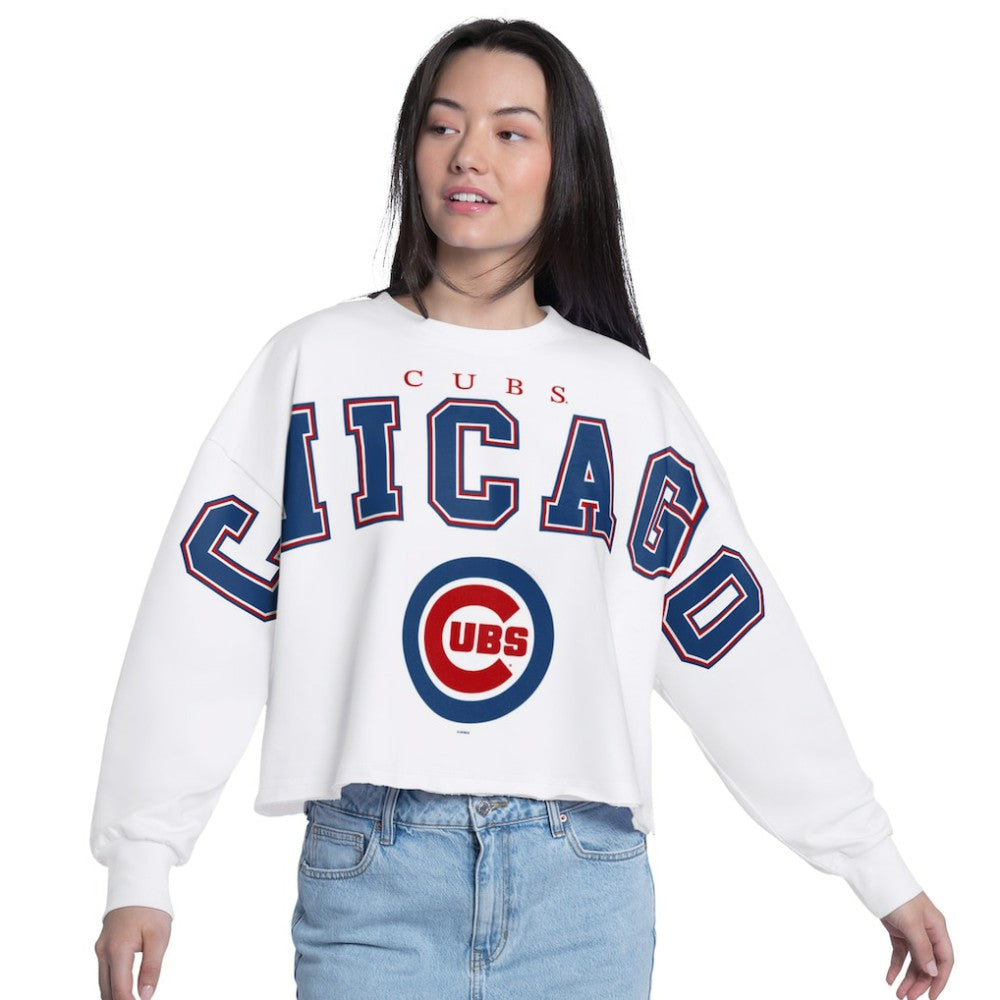 Chicago Cubs G-III 4Her by Carl Banks Women's Bleachers Cropped Pullover Sweatshirt - MLB Pullover