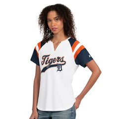 Detroit Tigers Starter Women's Game On Notch Neck T-Shirt - MLB T-shirts