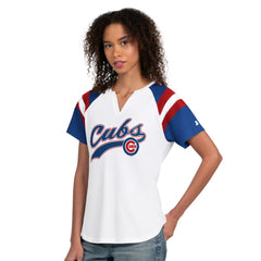 Chicago Cubs Starter Women's Game On Notch Neck T-Shirt - MLB T-shirts