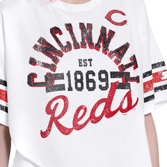 Cincinnati Reds Starter Women's Cropped Hurry Up Offense T-Shirt - MLB T-shirts