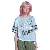 Texas Rangers Starter Women's Cropped Hurry Up Offense T-Shirt - MLB T-shirts