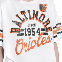 Baltimore Orioles Starter Women's Cropped Hurry Up Offense T-Shirt - MLB T-shirts